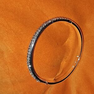 Anne Klein crystal pave hinged bangle bracelet